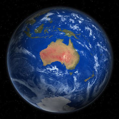Planet Earth From Space Australia Prominent Digital Art By Saul Gravy