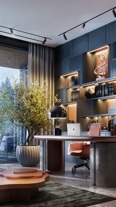 Check Out This Luxury Home Office In Orange Studia 54 Design In 2022