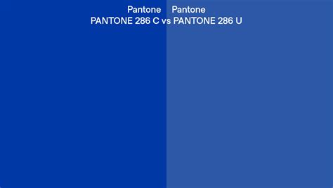 Pantone 286 C Vs Pantone 286 U Side By Side Comparison