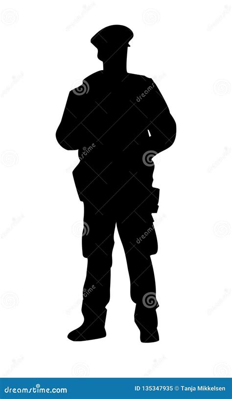 Policeman Silhouette Stock Vector Illustration Of Male 135347935