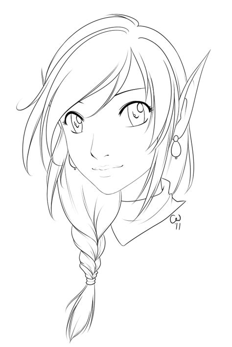 Chipper Elf Lineart By Thecatlady On Deviantart