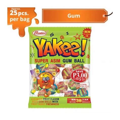 yakee bubble gum candy by columbia s 28pcs candy candy jar for sari sari store candies and gummy
