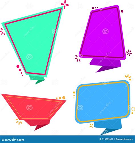 Colorful Paper Replica Templates On White Background Stock Vector