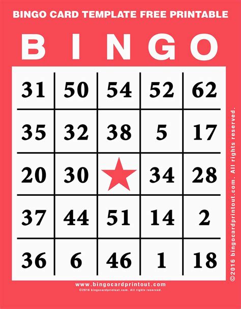 Editable Bingo Template