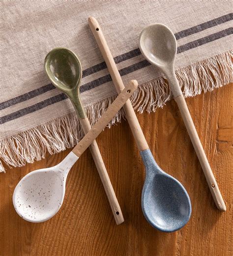 Ceramic Mixing Serving Spoon Blue Vivaterra