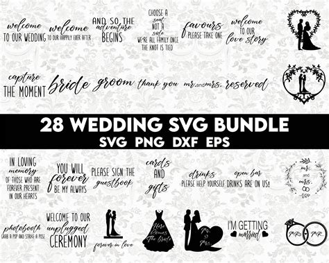 Wedding Svg Bundle Wedding Sign Designs Svg Wedding Sign Etsy