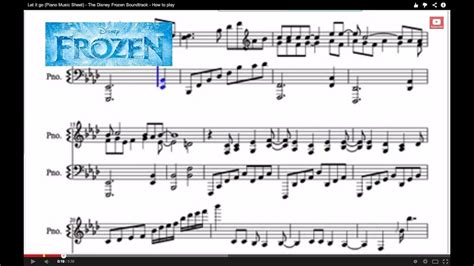 Let It Go Piano Music Sheet The Disney Frozen Soundtrack How To