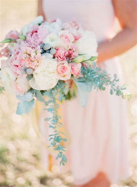 Revel Blush Mint Wedding Bouquet Pink And Gold Wedding Wedding