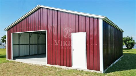 30x30x8 Enclosed All Vertical Garage Viking Metal Garages