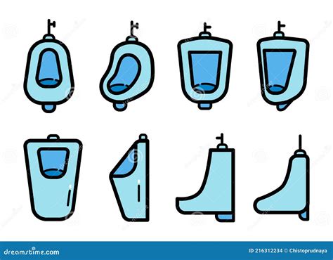 Urinal Color Vector Icon In Simple Style Stock Vector Illustration Of
