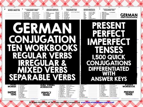 German Gcse Verbs Conjugation Present Perfect Imperfect Tenses