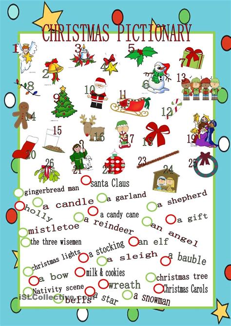 Free Printable Christmas Pictionary Words Free Printable A To Z