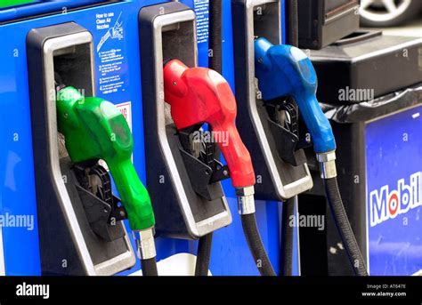 Gas pumps at a Mobil Gas Station Stock Photo - Alamy
