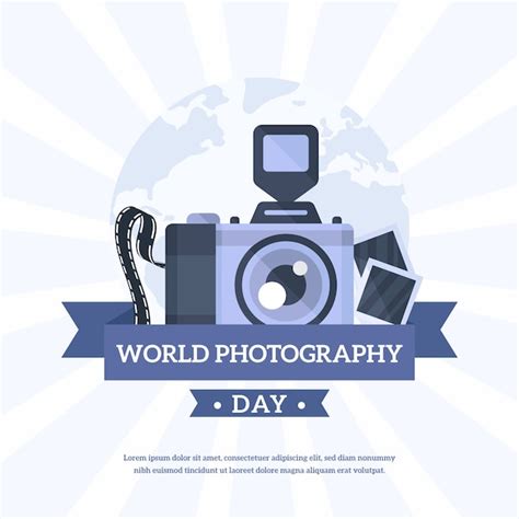 World Photography Day Illustration Free Vector