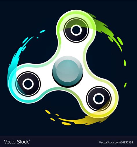 Realistic White Fidget Spinner With Colorful Vector Image