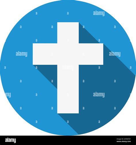 Cross Christian Symbol Flat Style Isolated Vector Illustration Stock