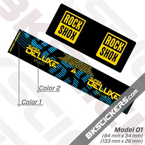 Rockshox Super Deluxe Select 2021 Inverted Rear Shox Decals Kit