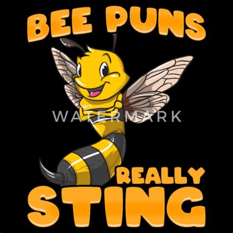 funny bee puns really sting apron spreadshirt