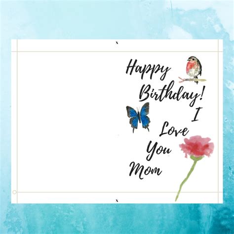 Happy Birthday Mom Printable Card Mom Birthday Card Etsy 20 Happy Birthday Mom Card Graphic