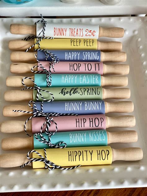 Spring Tiered Tray Decor Mini Rolling Pins Spring Tier Tray Decor