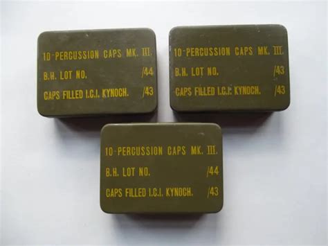 Ww2 British Armyhome Guard Special Forces Percussion Cap Tin Dated