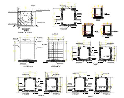 The Autocad Dwg Drawing File Of The Manhole Duct Section Details