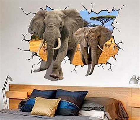 Elephant Breaking Through Wall Decal Awesome Stuff 365