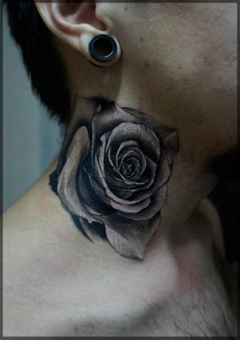 Flower Neck Tattoo By Pavel Roch