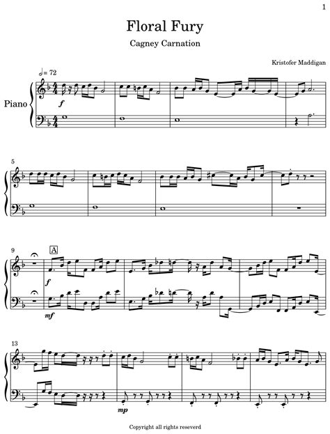 Floral Fury Sheet Music For Piano