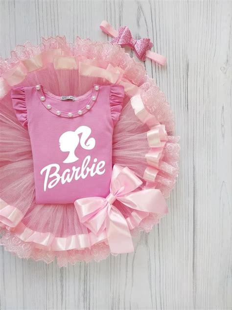 Barbie Birthday Tutu Outfit 5th Birthday Barbie Tutu Set Etsy In 2020