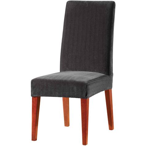 Change up your home decor with slipcovers for your chairs. Sure Fit Stretch Pinstripe Short Dining Room Chair ...