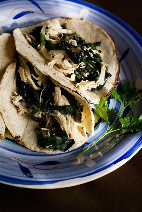 Swiss chard is popular in italian and french cooking. Chicken and Swiss Chard Tacos | Tacos de pollo deshebrado ...