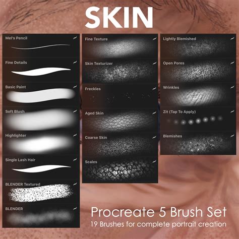 Skin Portrait Painting Brushes For Procreate Mels Brushes