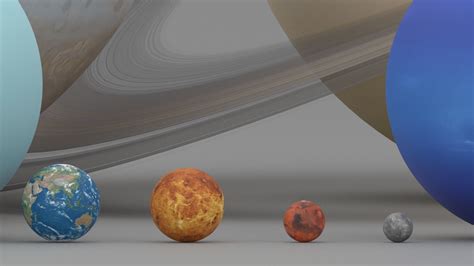 3d Model Solar System Planets In Scale Vr Ar Low Poly Cgtrader