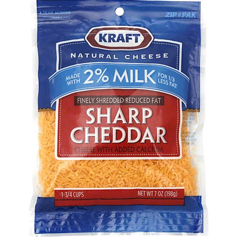 Kraft Reduced Fat Shredded Cheese Sharp Cheddar Packaged Superlo Foods