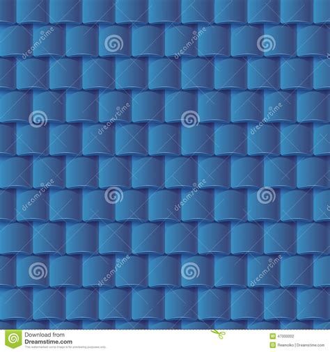 Seamless Roof Tiles Pattern Blue Texture Stock Vector Illustration