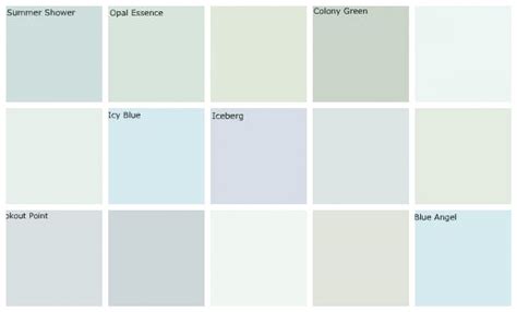 Light Bluegreen Paint Colors Designers Favorites Top Row Left To