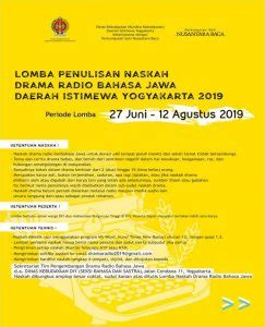 Lomba Penulisan Naskah Drama Radio Bahasa Jawa Tahun 2019