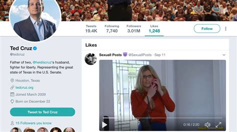 Ted Cruz Likes A Pornographic Tweet Know Your Meme