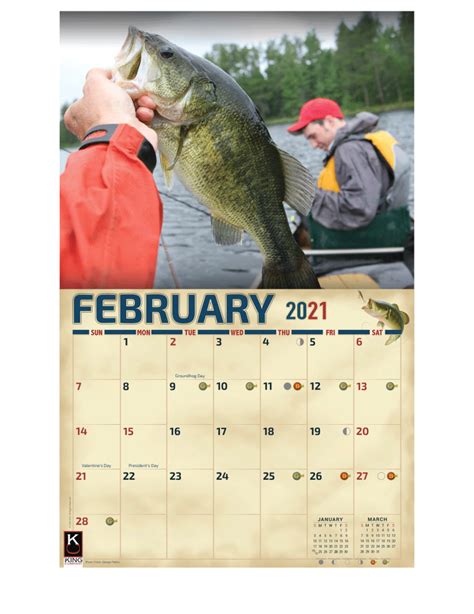 2021 Bass Fishing Calendar 2021 Fishing Calendar Best