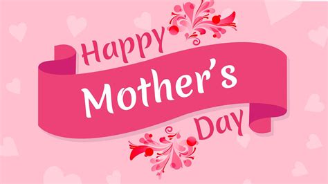 Happy Mothers Day Word In Pink Heart Shapes Background Hd Happy Mother