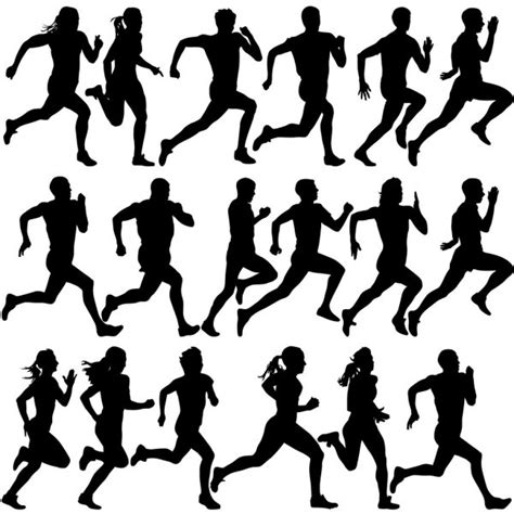 set running silhouettes vector illustration stock vector by ©aarrows 40881191