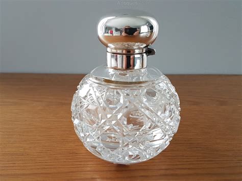 Antiques Atlas Silver Top Cut Glass Perfume Bottle