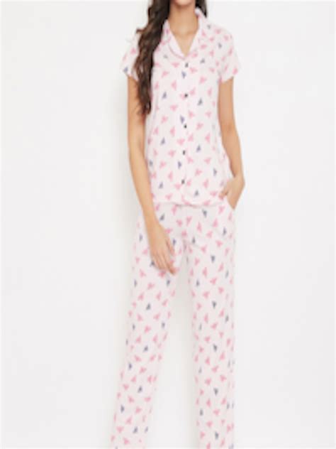 buy clovia women pink printed night suit night suits for women 13806564 myntra