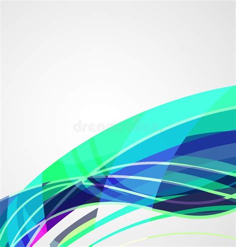 Blue Wavy Lines In Colorful Abstract Background Stock Vector