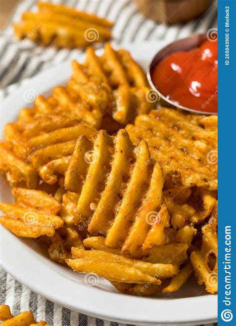 Homemade Greasy Waffle French Fries Stock Photo Image Of French