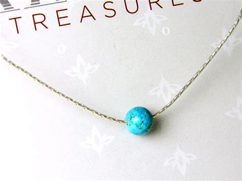 Turquoise Sterling Silver Necklace Natural Blue Green Gemstone Etsy