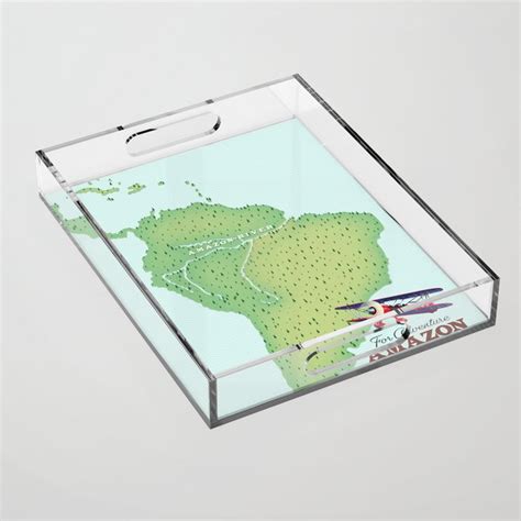 For Adventure Amazon Rainforest Brazil Map Acrylic Tray By Nicks