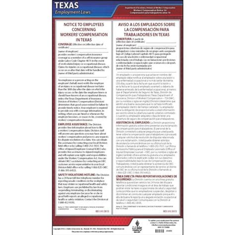 Maybe you would like to learn more about one of these? Texas Notice 10 Workers' Compensation Coverage (Self-Insurance Group) Poster