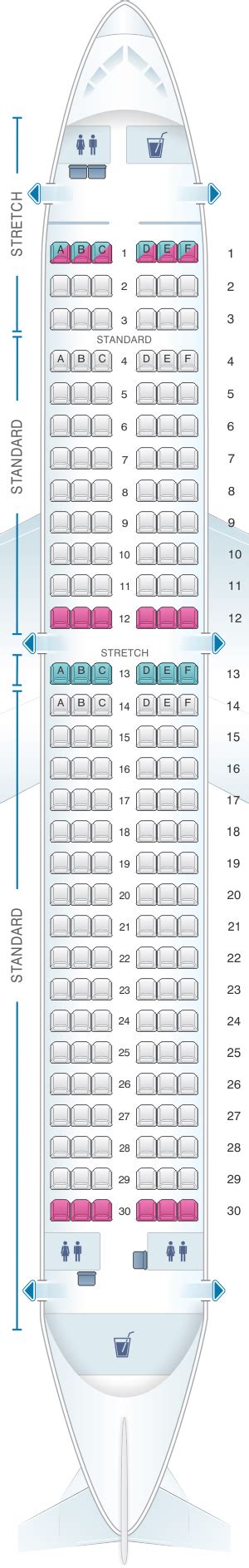 Seat Map Frontier Airlines Airbus A320 180pax Air Transat Hainan
